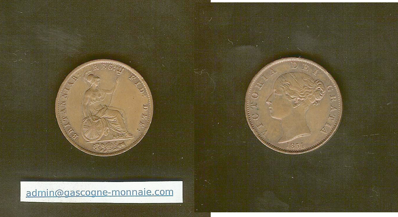 Royaume-Uni demi penny 1854 SPL-